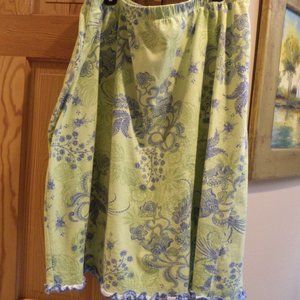 🌷🌸🌻 SUN MODA 100%  Cotton Skirt ~ Green + Blue Paisley Design ~ 2XL